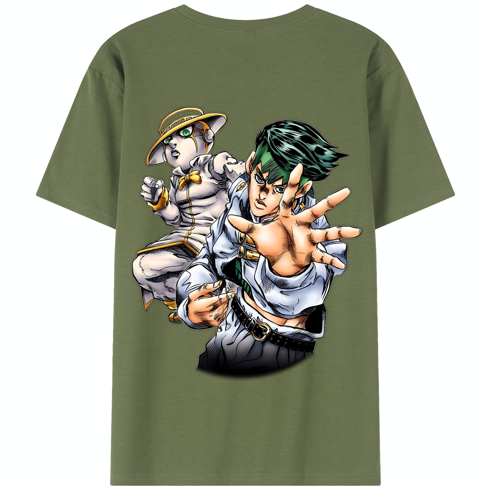 （画像用） ジョジョの奇妙な冒険 岸辺 露伴（きしべ ろはん） JoJo's Bizarre Adventure Rohan Kishibe 綿100％半袖Tシャツ（背面プリント）